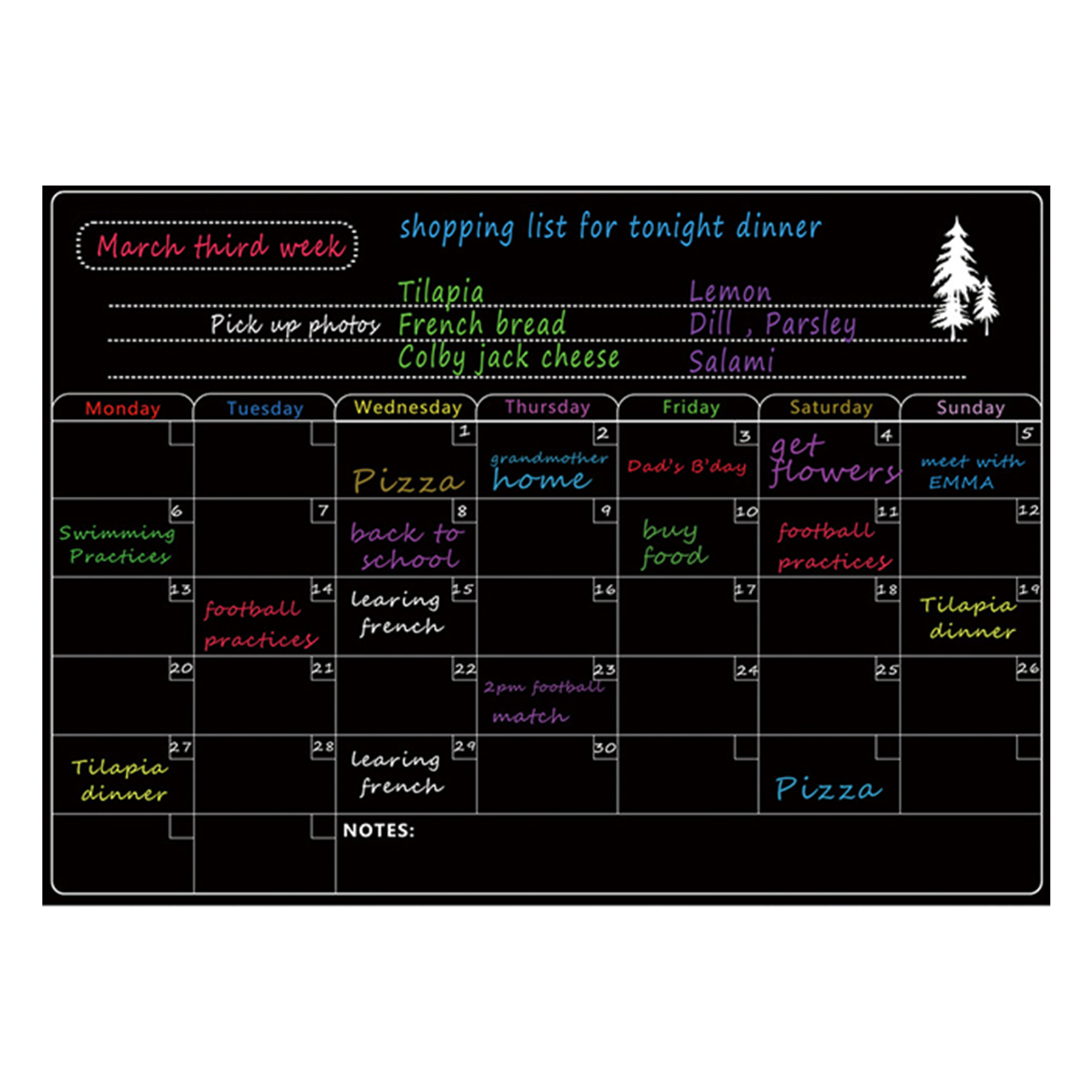 Magnetic Dry Erase Board Calendar Whiteboard Refrigerator Stickers Kitchen Fridge White Board for Weekly Monthly Schedule Daily Planner To Do List
