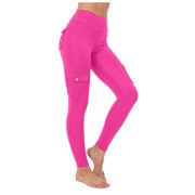 Yammkia Leggings for Women Butt Lifting Smooth Anti Tummy Control High Waist Tummy Control Yoga Pant Women's Leggings with Pockets(Pink,L)