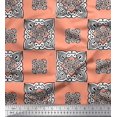 thumbnail image 1 of Soimoi Satin Silk Fabric Floral Block Decor Fabric Printed Yard 42 Inch Wide, 1 of 3