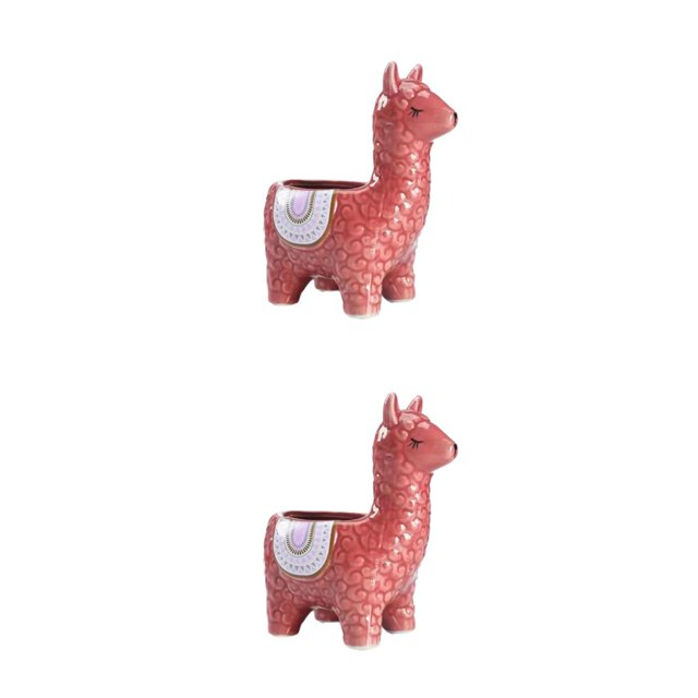 Wweixi 1/2/3 Animal Shape Pots Durable Materials For In Garden For Small Spaces Eco-friendly Alpaca red 2PCS