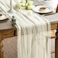 thumbnail image 1 of Dusty Rose Gauze Table Runner 120 Inch 10FT, Seasonal Sheer Chiffon Cheesecloth Kitchen Dining Holiday Birthday Table Decor for Home Party, 1 of 8