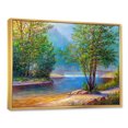 thumbnail image 2 of Designart Green Trees By The Riverside FLOAT FRAME WALL ART, 2 of 4