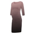 thumbnail image 2 of FAIWAD Robe de Maternité à Imprimé Dégradé pour Femmes, Manches 3/4, Extensible, Confortable, Allaitement, Col Rond, Robes Portefeuille, 2 of 4