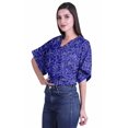 thumbnail image 3 of Moomaya Hauts à Manches Boxy Imprimés pour Femmes, Col en V, Taille Élastique, Kimono, 3 of 4