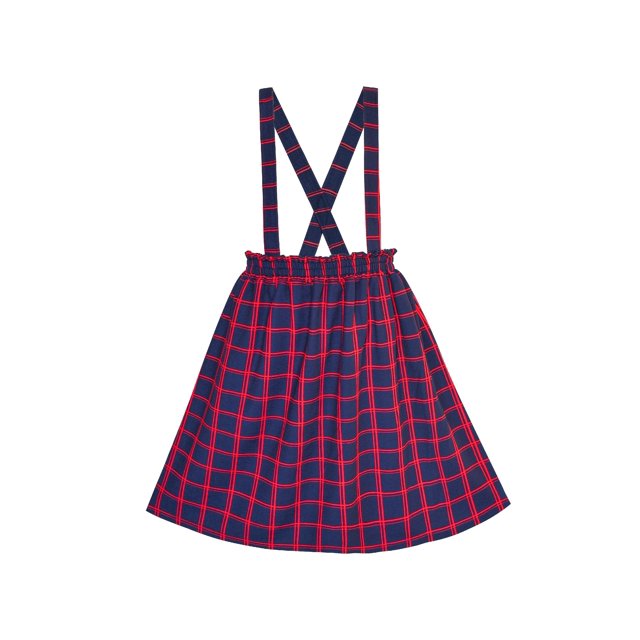 Robe Fille Jupe à Bretelles Tartan Écossaise 4 Ans