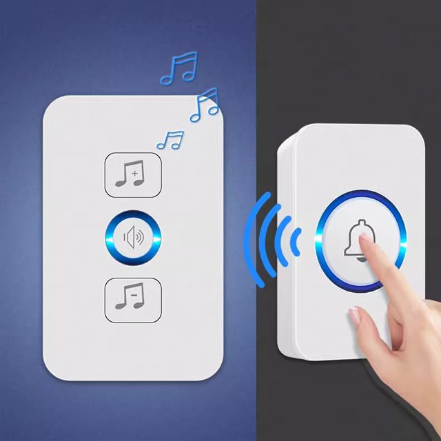 61 Ringtones Wireless Doorbell Chime, Long Range 500ft Smart Doorbell with IP66 Waterproof Button, Easy Plug Play Installation for Home Office Villa, White