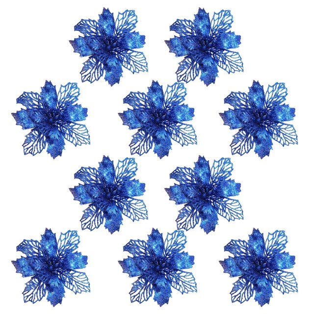 Agiferg Christmas Tree Ornaments Christmas Simulation Flower Xmas Ornament 10Pcs