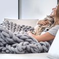 thumbnail image 3 of AMERTEER Hand-Woven Blanket Wire Cored Wire Cloth Strip Thick Wool Diy Blanket Material Can Not Be Washed Off, 3 of 5