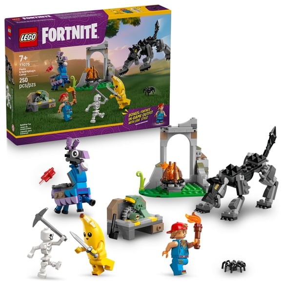 LEGO Fortnite Le Camp de Peely et Sparkplug, Ensemble de Construction de Jeu Vidéo 77075