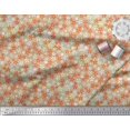 thumbnail image 2 of Soimoi Orange Satin Silk Fabric Floral Decor Fabric Printed BTY 42 Inch Wide, 2 of 3