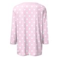 thumbnail image 5 of Lenpel T-Shirts pour Femmes Grande Taille Décontractés à Manches 3/4 Col Ras du Cou Imprimés Tee Hauts Tuniques de Printemps Été, 5 of 5