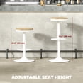 thumbnail image 4 of HOMCOM Wooden Bar Stools Set of 2 Adjustable Swivel Barstools Natural White, 4 of 10