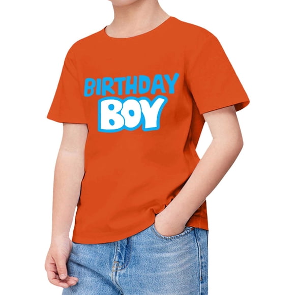Boys Tops Birthday Print T-Shirts for Kids Short Sleeve Happy Celebration Shirts for Young Boys Ideas