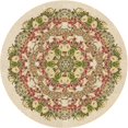 thumbnail image 1 of Ahgly Company Tapis Rond Lavable en Machine Intérieur Transitionnel Kaki Or, 6 Pieds Rond, 1 of 7