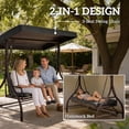 thumbnail image 4 of Outsunny 3 Seater Patio Swing Chair with Canopy Convertible Porch Swing Bed, 4 of 10