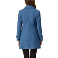 thumbnail image 3 of INSPIRE CHIC Manteaux pour Femmes Col Peter Pan Boutonnage Simple devant Boutonné Manteau d'Extérieur Manteaux d'Hiver TP Bleu Marine, 3 of 7