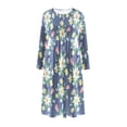 thumbnail image 4 of Vendredi Fou TIMIFIS Robe Maxi pour Femmes d'Automne à la Mode, Manches Longues, Col en V, Décontractée, Ample, Longue, avec Poches, Robe de Retour à la Maison, 4 of 5