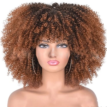 TopLLC Perruques Mode Perruque Cheveux Bouclés Explosion Haute Température Soie Rose Maille Perruque Couvrant la Tête
