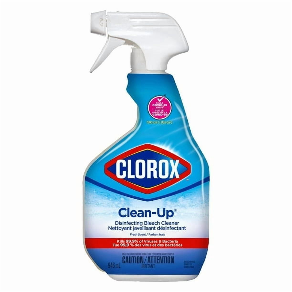 Clorox® Clean-Up® Spray Nettoyant Désinfectant à l'Eau de Javel, Parfum Frais, 946 mL, Nettoyant Tout Usage
