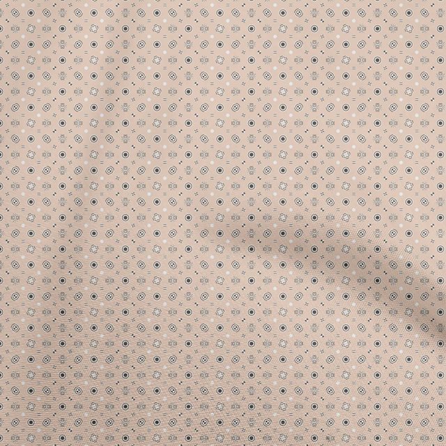 oneOone Silk Tabby Light Brown Fabric Geometric Sewing Material Print Fabric By The Yard 42 Inch Wide