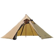 Easy Hot Tent with Refractory Flue Window 3-person Tent with Fire Inhibiting Smoke s Window for Camping Back - Brown