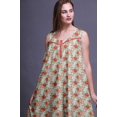 thumbnail image 4 of Bimba Chemises de Nuit en Coton Imprimé Pêche Foncée Feuilles Florales et Roses pour Femmes Robe Sans Manches Tenue de Nuit Robe Maxi Très Grande, 4 of 6