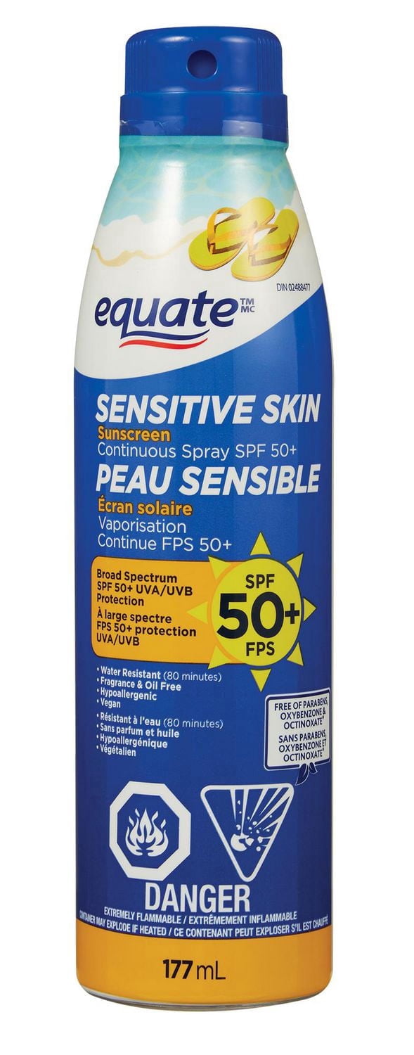 Equate Peau Sensible FPS 50+ Vaporisation Continue Écran Solaire