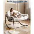 thumbnail image 2 of CazToi Outdoor Papasan Rocking Chair Oversized Wicker Lounge Chair with Cushion & Metal Frame Patio Rattan Egg Rocker, 2 of 7