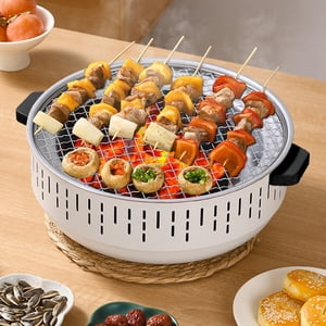 Danhjin Grille de barbecue en fer BBQ Grill en plein air jardin Charcoal Grill Poêle portable pour faire du thé à la maison à l'intérieur BBQ Gadgets de cuisine au charbon de bois