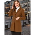 thumbnail image 3 of INSPIRE CHIC Manteau d'Hiver pour Femme à Revers Cranté, Simple Boutonnage, Manches Longues, Brun Foncé L, 3 of 6