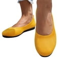 thumbnail image 2 of Womens Casual Shoes Large Size Knit Solid Color Simplicity Soft Sole Round Toe Flat Bottom Slip on Lightweight Comfortable Breathable Mesh Walking Shoes Yellow, 2 of 9