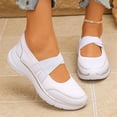 thumbnail image 1 of Commforr Chaussures pour Femmes Chaussures de Marche Femmes Habillées Été Plateforme Bout Rond Maille Respirante Sandales à Crochet et Boucle Confortables Extérieur Espadrilles Décontractées Antidérapantes pour Dames Blanc 6.5, 1 of 6