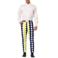 thumbnail image 2 of INSPIRE CHIC Men's Casual Geometric Printed Color Block Flat Front Dress Pants 38 Black Yellow, 2 of 7