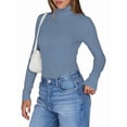 thumbnail image 3 of Women'S Long Sleeve Shirts Fall Fashion Basic Thermal Underwear Tops Winter Clothes Royal Blue L, 3 of 9