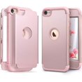 thumbnail image 1 of Case For Ipod Touch 7 Touch 6 Touch 5 With 2 Screen Protector, [Three Layer Series] Heavy Duty Protection Shockproof High Impact Protective Case For Apple Ipod Touch 5/6/7Th Gen, Rose Gold, 1 of 5