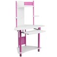 thumbnail image 1 of Bureau d'ordinateur en coin rose avec huche, 1 of 3