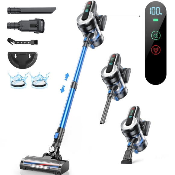 Roanow Cordless Stick Vacuum Cleaner, 38KPA/50Mins with Display Cordless Vacuum for Hardwood Floor Carpet Pet