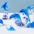 thumbnail image 2 of Dolphin Statue Clear Vivid Colorful Lovely Small Animal Glass Miniature Home Decoration, 2 of 11