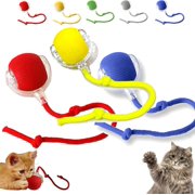Tiny Fetch Dog Toy, Tinyfetch Interactive Pet Toy Ball Smart 360° Rolling, Fast Moving Rechargeable for Indoor Small/Medium for Dogs & Cats, Tough Chew Proof (Red+Yellow+Blue)