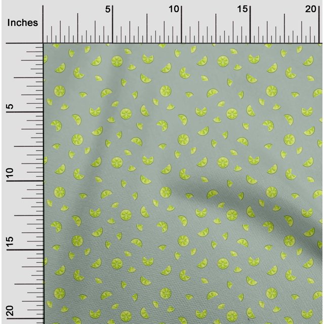 oneOone Cotton Flex Fabric Lemon Slice Vegetable Printed Craft Fabric BTY 40 Inch Wide