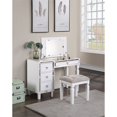 thumbnail image 4 of Poundex Ensemble de Coiffeuse en Bois avec Miroir Relevable et Tabouret - Blanc, 4 of 4