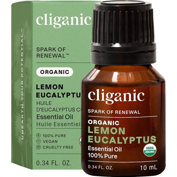 Cliganic Organic Lemon Eucalyptus Essential Oil, 10ml
