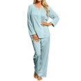thumbnail image 1 of Shadowline 76283 Ensemble de Pyjama à Manches Longues Pétales pour Femmes (Vert d'Eau S), 1 of 3