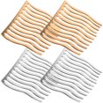 thumbnail image 2 of 4pcs Teeth Hair Comb Hair Side Combs Flexible Hair Comb Metal Wedding Veil Combs, 2 of 7