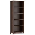 thumbnail image 1 of Amherst 30 inch Wide Solid Wood Transitional 5 Shelf Bookcase in Russet Brown, 1 of 8
