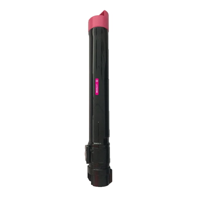 L-ink Cartouche de Toner Compatible Xerox 7800 Magenta (106R01567) Montrée Verticale avec un Corps Cylindrique Noir et un Capuchon Magenta, Conçue pour les Imprimantes de la Série Phaser 7800, Offrant une Qualité d'Impression laser Claire et Nette et un Rendement de 17 200 Pages, Convient à une Impression Économique.