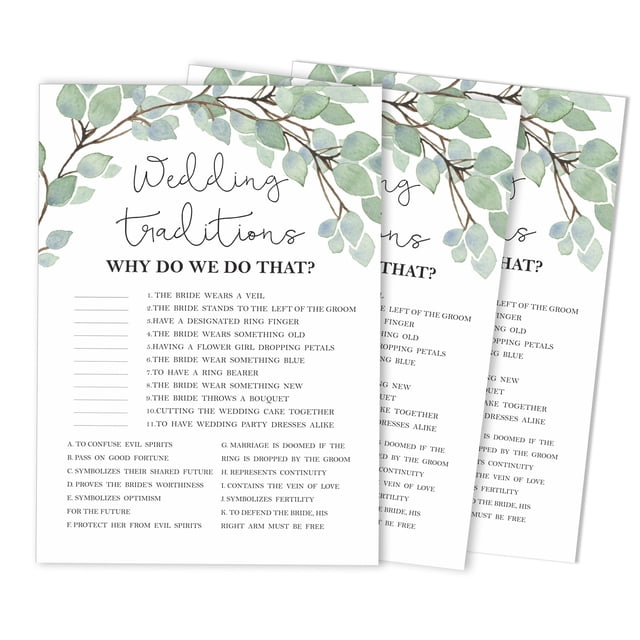 Inkdotpot Lot de 50 Verdurepourquoi Faisons-Nous Ça Jeu de Douche de Mariage de Mariée Cartes d'Activité de Fête de Bachelorette