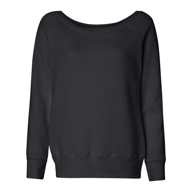 Bella Canvas Sponge Fleece Wide Neck Sweatshirt 7501, S, Solid Black Triblend
