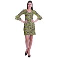 thumbnail image 2 of Moomaya Robe Courte Imprimée pour Femmes, Manches Évasées, Coupe Droite, Robes pour Femmes, Vêtements d'Été Décontractés, 2 of 6