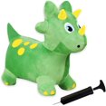 thumbnail image 1 of Jouet Gonflable Hopper pour Tout-Petit en Peluche Dinosaure Vert à Rebond et à Chevaucher avec Pompe, 1 of 5